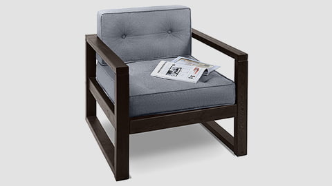 Диван одноместный ДЕмоку Д-1 бежевый-темный дуб / DEmoku_0