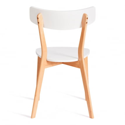 Стул Cлаире сиденье МДФ, опоры дерево гевея, белый / натуральное дерево, 48 кс 49,5 кс 81,5 кс СХ44см / Claire x x x SH44см_4