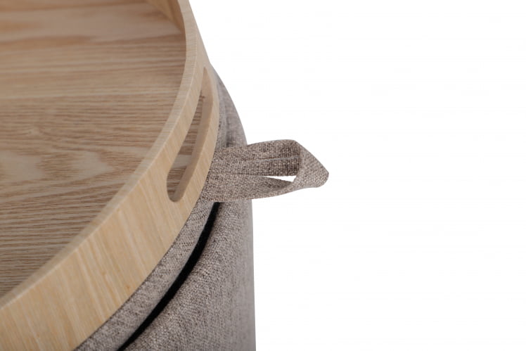 Пуф-столик с ящиком Хюгге С рогожка Бежевый / S_6