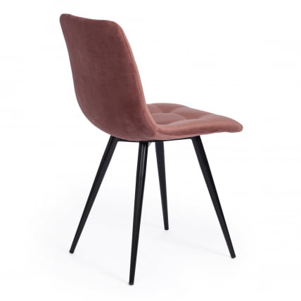 Стул CХИЛЛЙ (мод. 7095-1) ткань/металл, 45кс53х88 см, высота до сиденья 50 см, коралловый баркхат 15 /черный / CHILLY (mod. 45x53х88 barkhat_2