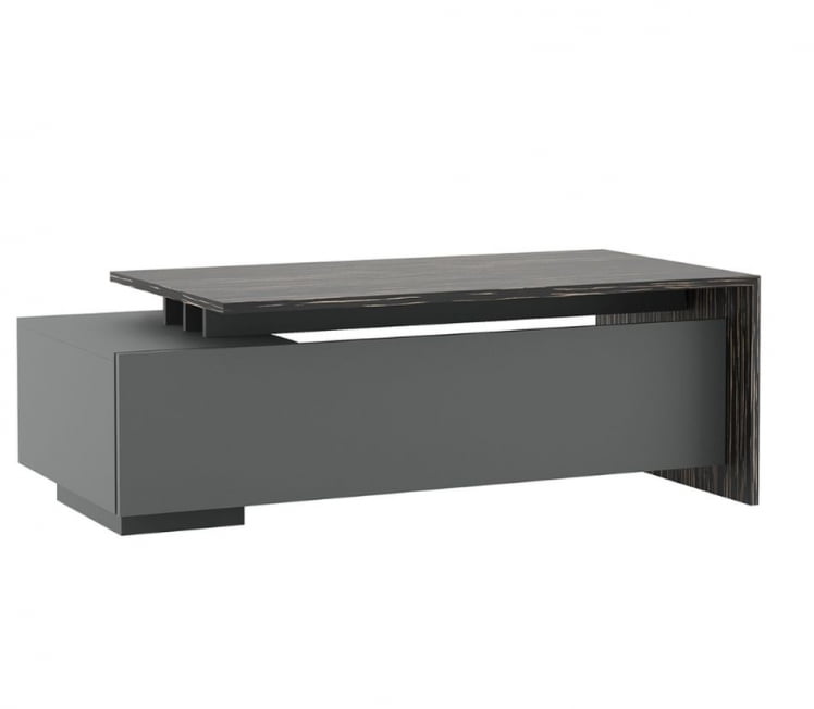 Стол письменный на опорной тумбе ДЭЛИ ДЛИ37210012 Эбен Антрацит / DALI DLI37210012_1