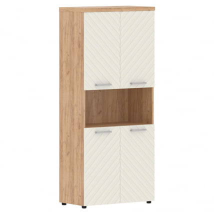 Шкаф с 2-мя комплектами глухих малых дверей и топом Торр ЛУКС ТЛХC 85.4 Дуб Бофорд Латте / Torr LUX TLHC_0