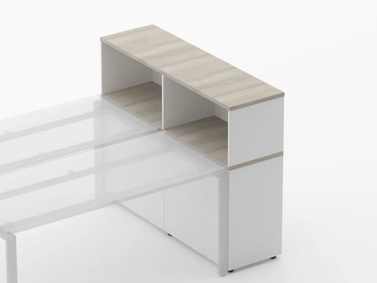 Тумба комбинированная высокая для рабочего модуля Дека 9.04.145 Дуб Сантана светлый/Белый / Deka_3