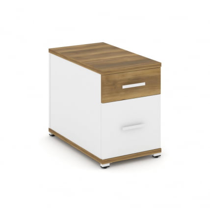 Тумба опорная/приставная с ящиком и распашным фасадом CОНCЕПТ CН.ТГО-004 Б/В Сандал Янтарный Белый бриллиант Белый / CONCEPT CN.TGO-004 B/W_0