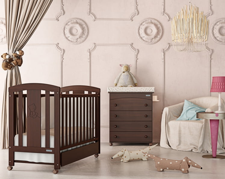 Комод пеленальный Микуна Б-970 Чоколате Беиге Беарс анд Хеартс / Micuna B-970 Chocolate Beige Bears and Hearts_1