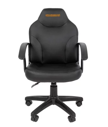 Офисное кресло для оператора CХАИРМАН 210 экокожа Черный с логотипом / CHAIRMAN_1