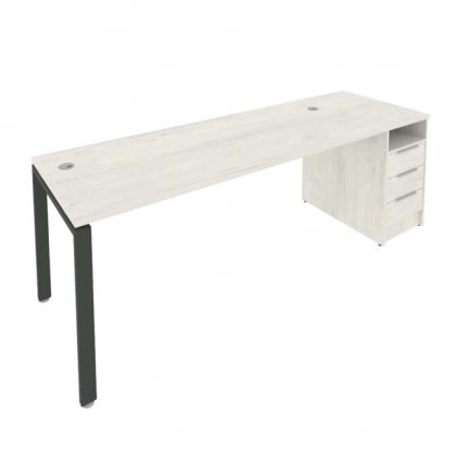 Рабочая станция с опорной тумбой Метал Сйстем Б.РС-СТП -1.5 Наварра/Антрацит / Metal System_0