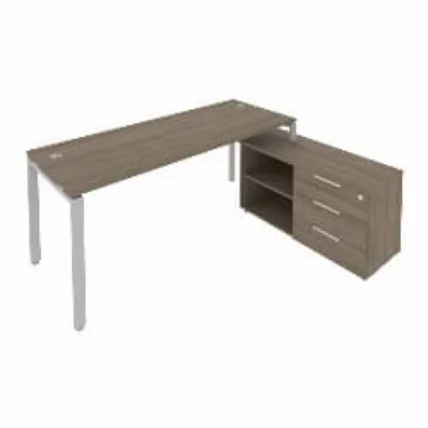 Рабочая станция на П-образном м/к с опорной тумбой правая Метал Сйстем Б.РС-СТС-2.5 Пр Вяз/Серый / Metal System_0