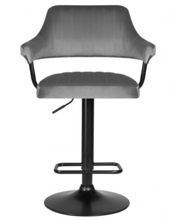 Стул барный ДОБРИН CХАРЛЙ БЛАCК (серый велюр (МДЖ9-75)) 2 шт / DOBRIN CHARLY BLACK (MJ9-75))_6