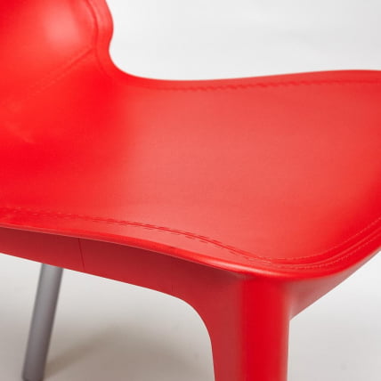 Стул ГЕНИУС (мод 75) металл/пластик, 46кс56кс84cм, красный/ножки хром / GENIUS (mod 46x56x84cм,_6