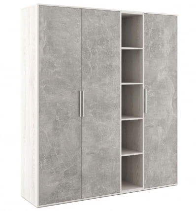 Шкаф высокий 3 створки, с нишей Б-ТОНЕ БТН36152431 Сосна Бетон светлый / B-TONE BTN36152431_0