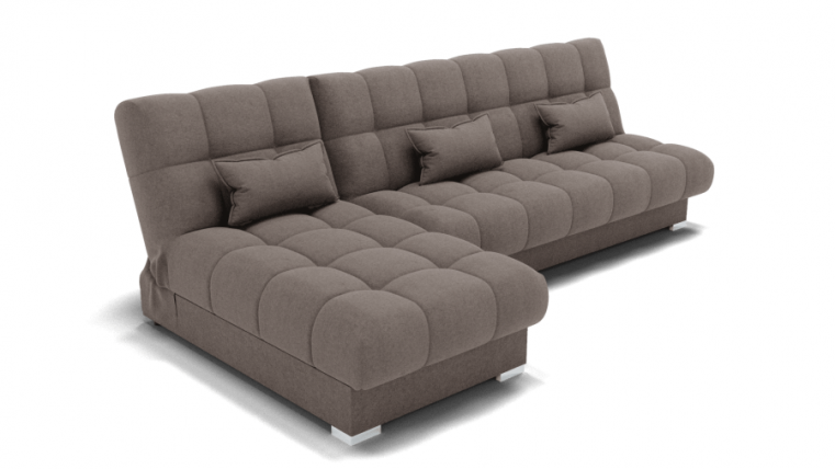 Диван Фиеста-2 угол левый/правый (ЗР) Цвет фасада: Серо коричневый; Тип: Левый/правый; Материал фасада: Металл/Велюр_0