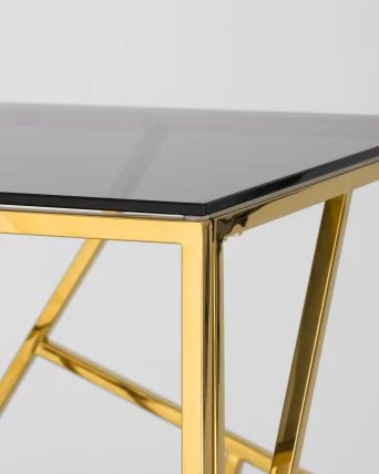 Журнальный столик АРТ ДЕКО 55кс55 Золото стекло смоке / 55x55 smoke_4