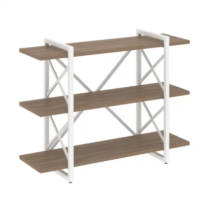 Стеллаж на регулируемых опорах - 3 полки ЛОФТ ВР.Л-МСТ.О-3.8В Металл белый Дуб Аризона / LOFT VR.L-MST.O-3.8V_0