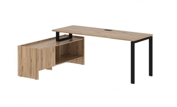 Стол с тумбой ЕДИС ЕУCТ 19614 Дуб Денвер светлый Черный / EDIS EUCT_0