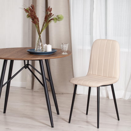 Стул АРC ткань/металл, 46 х 52 х 88 см, бежевый 08/черный / ARC_8