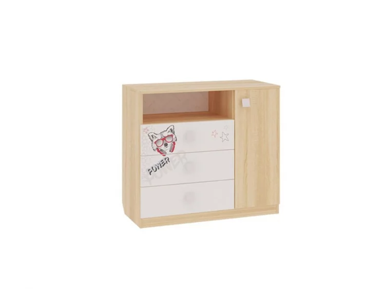 Комод Энерджи МДЕ-06 Дуб сонома Белый / MDE-06_0