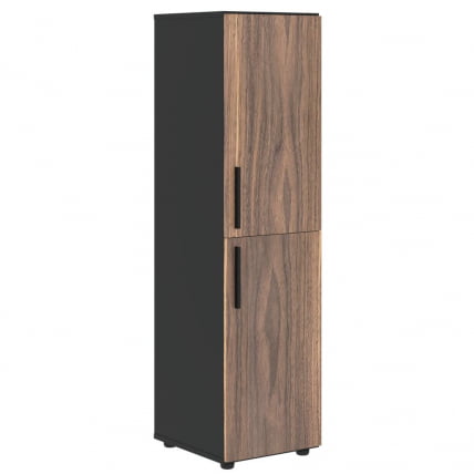 Шкаф-колонка с 2 глухими малыми дверьми (правый) ВЕЛИОН ВЕНЕЕР ВРМCС 40.4 Р Американский орех Яшма черная / VELION VENEER VRMCS R_0