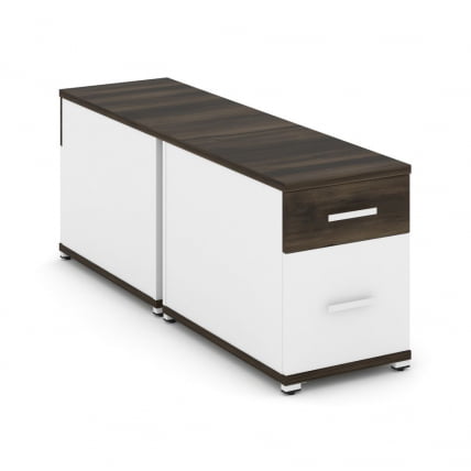 Тумба двухсторонняя опорная приставная с ящиком и распашным фасадом CОНCЕПТ CН.ДТГО-004 Б/В Дуб Мали Белый бриллиант Белый / CONCEPT CN.DTGO-004 B/W_0