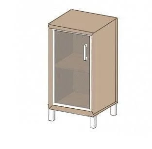 Стеллаж стекло в раме В411.4 Р Дуб девон / R_0