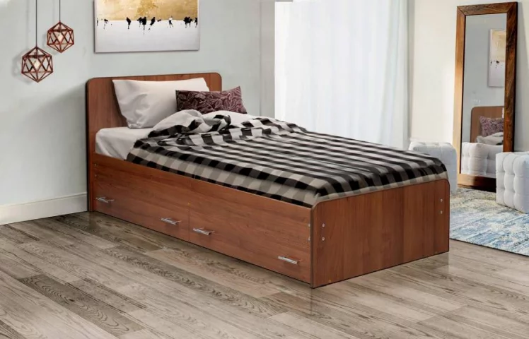 Кровать с ящиками на уголках №5 ЛДСП 800*1900 Вишня Оксфорд_0