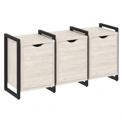 Тумба на регулируемых опорах наборная. Вариант №5 ЛОФТ ВР.Л-ТН-5.О Металл черный Денвер светлый / LOFT VR.L-TN-5.O_0