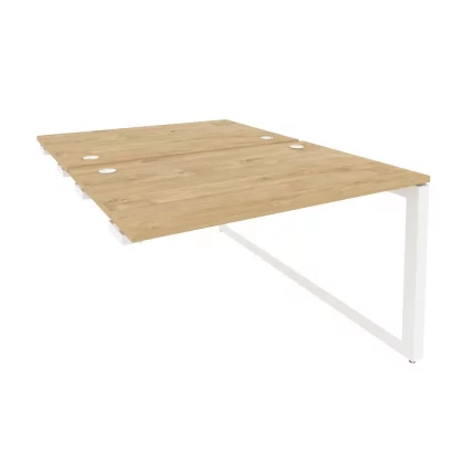 Стол-приставка двойной на О-образном м/к к опорым элем. ОНИКС О.МО-Д.СПР-2.8 Тиквуд Светлый/Белый / ONIX O.MO-D.SPR-2.8_0