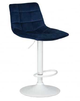 Стул барный ДОБРИН ТАИЛОР ВХИТЕ Синий велюр МДЖ9-117 / DOBRIN TAILOR WHITE MJ9-117_1