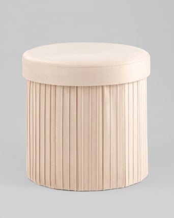 Пуф складной с ящиком Сторе Роунд бежевый / Store Round_4