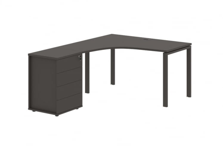 Стол эргономичный с тумбой левый ЕДИС ЕУCЕТ 1318 Л Мокко / EDIS EUCET L_0