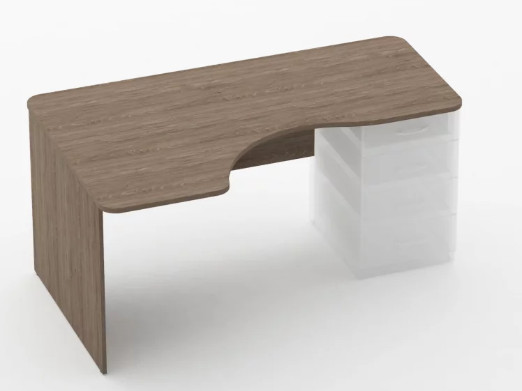 Стол угловой под встроенную тумбу Глассй 1.141.16Л Дуб Верцаска / Glassy_0