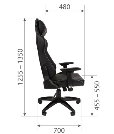 Кресло геймерское CХАИРМАН ДРАЙВ (ГАМЕ) 44 Черный-оранжевый / CHAIRMAN (GAME)_4