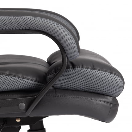 Кресло руководителя Дуке метал БЛ кож/зам/ткань, черный/серый, 36-6/12 / Duke metal BL_9