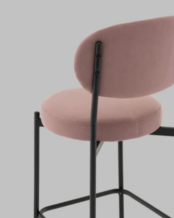 Стул Полубарный Бриф ДД ПБ велюр пыльно-розовый / DD_6