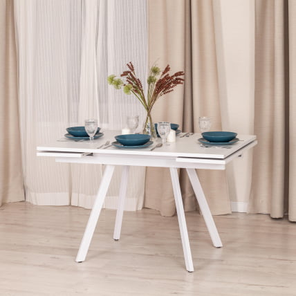 Стол ВИГО ЛДСП/ХПЛ/металл, 120 кс 80 кс 30 х 30 х 75 см, Белый / VIGO ЛДСП/HPL/металл, x x_11