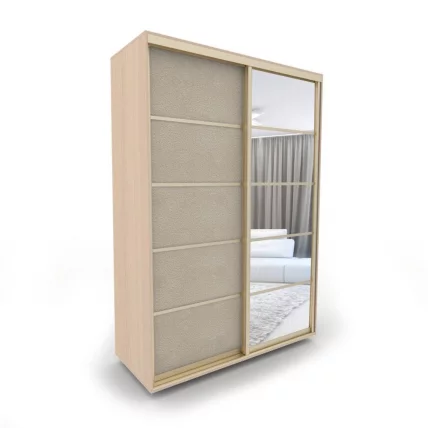 Шкаф-купе 2-х дверный Акцент-Квадро КЛ 1600х600 Дуб молочный/Золото_0
