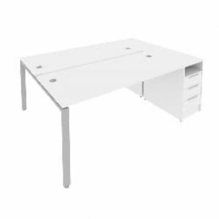 Рабочая станция с опорной тумбой Метал Сйстем Б.РС-СТП-2.4 Белый/Серый / Metal System_0