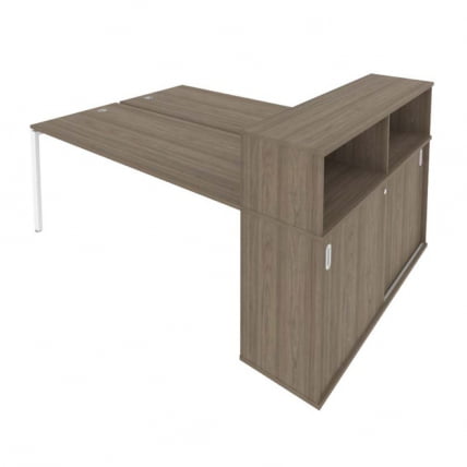 Рабочая станция с опорным шкафом-купе Метал Сйстем Б.РС-СШК-2.5 Вяз/Белый / Metal System_0