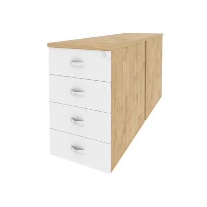 Тумба двойная приставная / опорная ОНИКС О.ТПО-2.7 Тиквуд Светлый/Белый / ONIX O.TPO-2.7_0