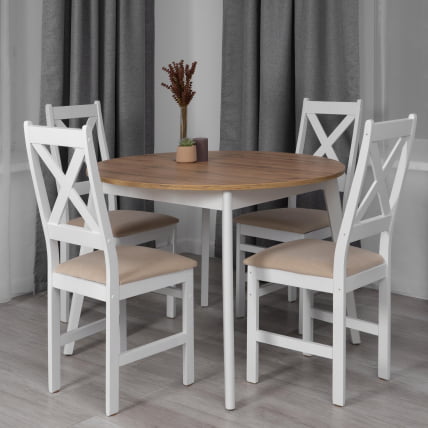 Стул CРОССМАН НЕВ, Многослойный березовый шпон, 41х40х100 см, вхите/велюр бежевый / CROSSMAN NEW, white/велюр_12