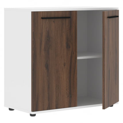 Шкаф с глухими малыми дверьми ЕДИС ЕЛCС 85.1 Дуб Денвер темный Черный Белый / EDIS ELCS_1