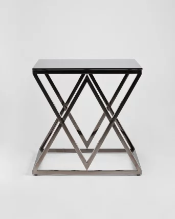 Журнальный стол ИНСИГНИЯ 55кс55 Темный хром стекло смоке / 55x55 smoke_2