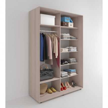 Шкаф-купе 2-х дверный Акцент-Дуэт КЛ 1400х600 Ясень шимо светлый_1