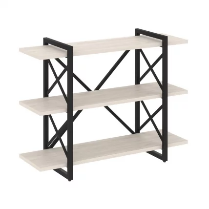 Стеллаж на регулируемых опорах - 3 полки ЛОФТ ВР.Л-МСТ.О-3.8В Металл черный Денвер светлый / LOFT VR.L-MST.O-3.8V_0