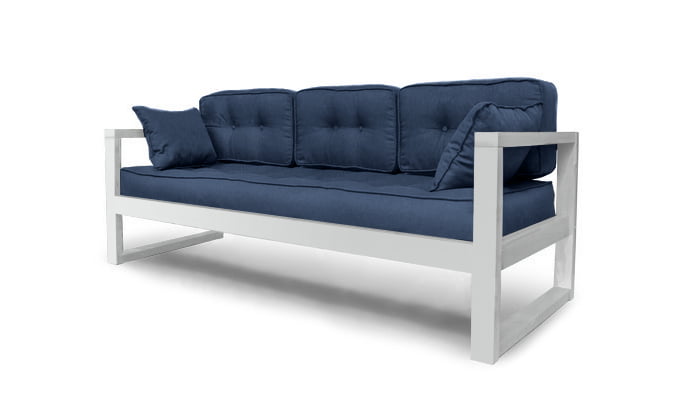 Диван трехместный ДЕмоку Д-3 небесно-голубой_белый / DEmoku_0