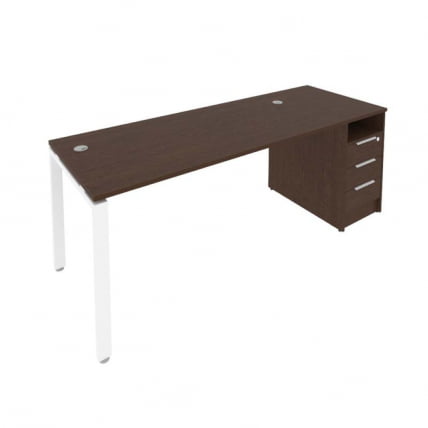 Рабочая станция с опорной тумбой Метал Сйстем Б.РС-СТП -1.4 Венге/Белый / Metal System_0