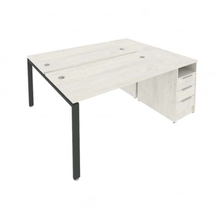 Рабочая станция с опорной тумбой Метал Сйстем Б.РС-СТП-2.3 Наварра/Антрацит / Metal System_0