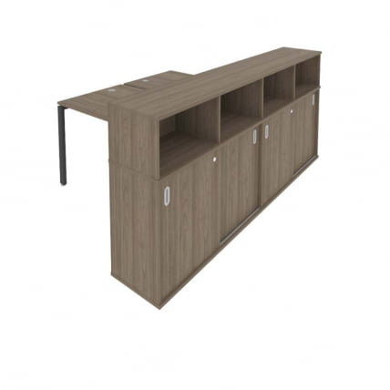 Рабочая станция с опорным шкафом-купе Метал Сйстем Б.РС-СШК-4.2 Вяз/Антрацит / Metal System_0