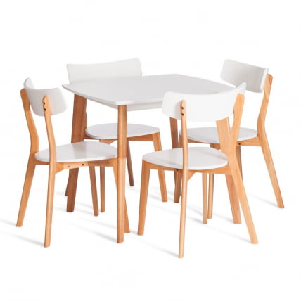 Стул Cлаире сиденье МДФ, опоры дерево гевея, белый / натуральное дерево, 48 кс 49,5 кс 81,5 кс СХ44см / Claire x x x SH44см_6