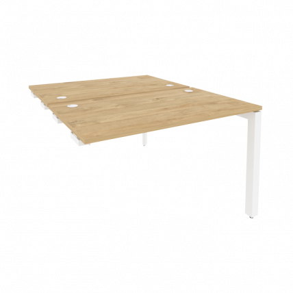 Стол-приставка двойной на П-образном м/к к опорным элем. ОНИКС О.МП-Д.СПР-2.7 Тиквуд Светлый/Белый / ONIX O.MP-D.SPR-2.7_0
